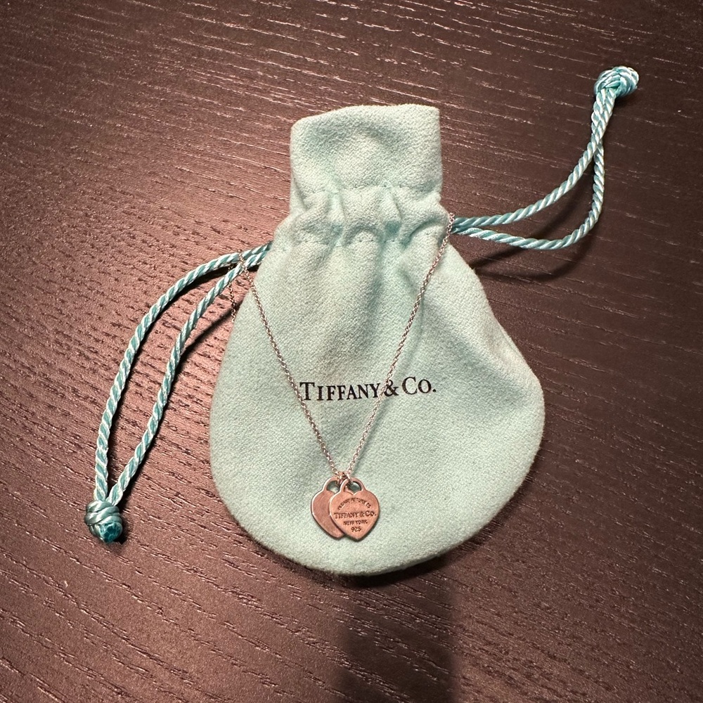 Return to Tiffany Double Heart Tag Pendant in Silver, Mini